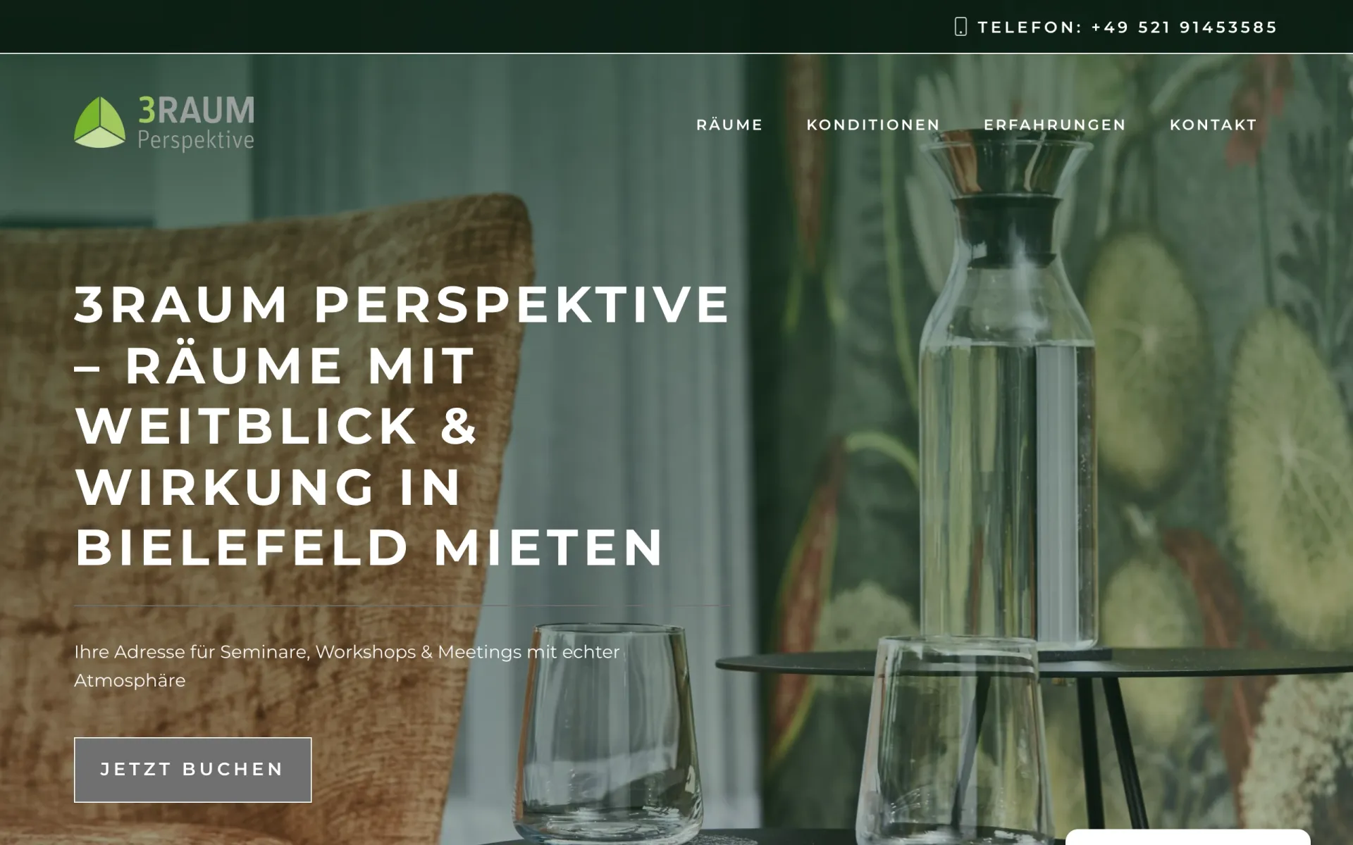 Website 3Raum Perspektive – Screenshot